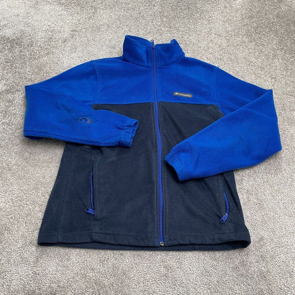 Columbia Steens Mountain Fleece Jacket Men Medium Blue Full Zip Outdoor Hiking